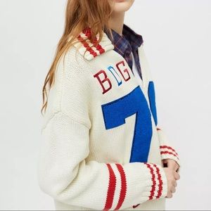 URBAN OUTFITTERS BDG Devon Varsity stipe pullover sweater